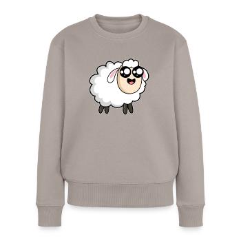 Schaf Comic Cartoon - Frauen Premium Bio Pullover - Taupe - Vorne - Julia (174cm)