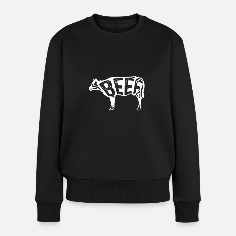Rindfleisch Steak - Frauen Premium Bio Pullover - Schwarz
