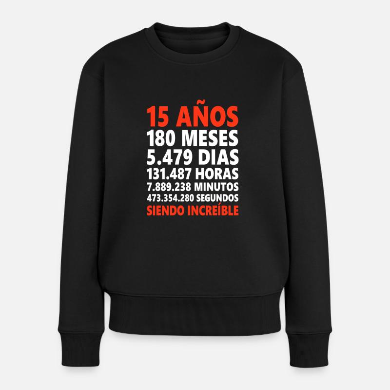 15 Años Regalo de Cumpleaños - Frauen Premium Bio Pullover - Schwarz