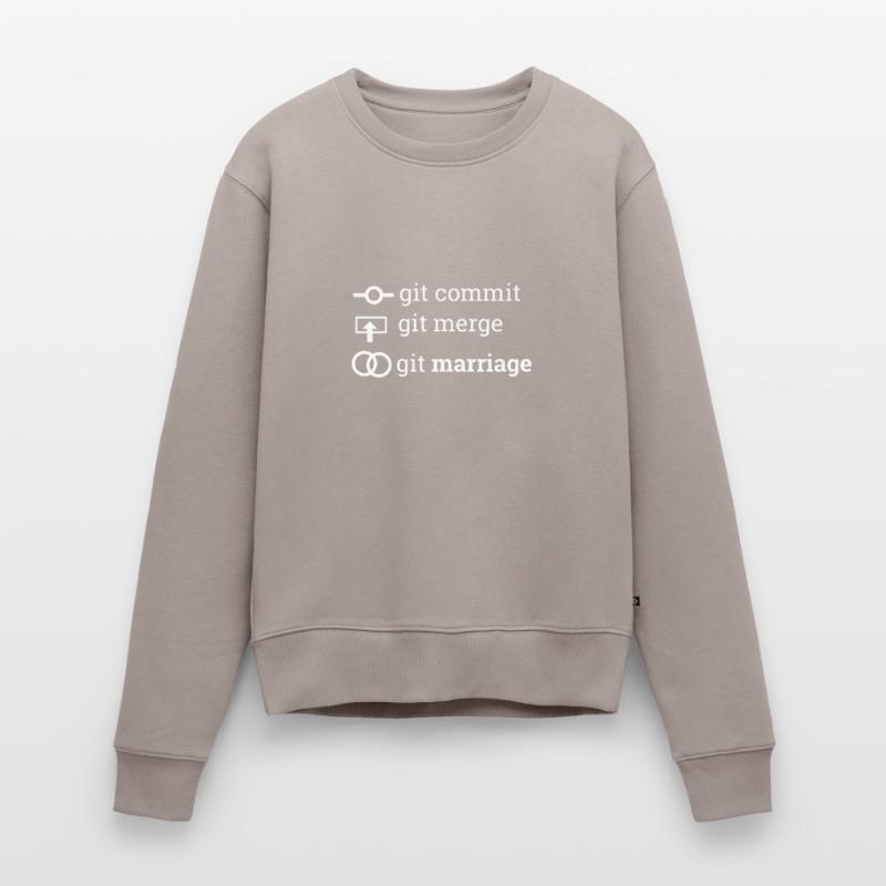 "git commit git merge git marriage" | Programmer Women's Premium Organic Jumper