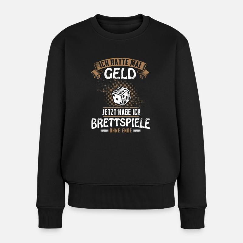 Würfel Brettspiel Brettspiele Geschenk - Frauen Premium Bio Pullover - Schwarz
