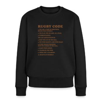 RUGBY CODE TEAM COACH - Pull Premium bio Femme - noir - Devant - Julia (174cm)