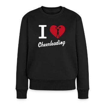 J’aime les pom-pom girls cheerleading cadeau - Pull Premium bio Femme - noir - Devant - Julia (174cm)