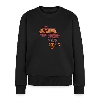 Afrika Karte Muster - Frauen Premium Bio Pullover - Schwarz - Vorne - Julia (174cm)