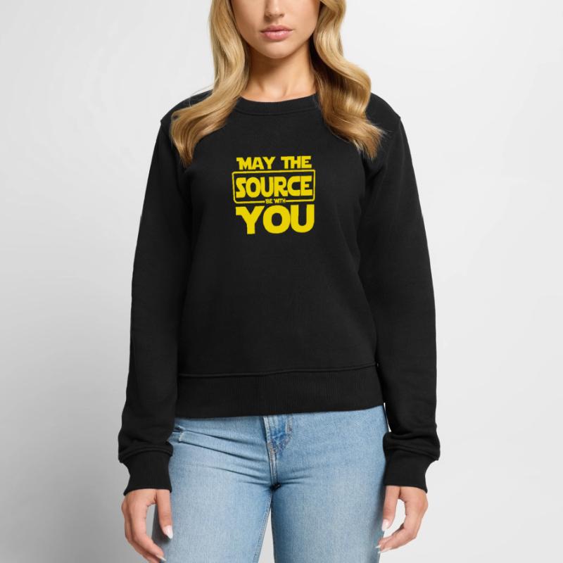May the Source be with You Coding Code Frauen Premium Bio Pullover