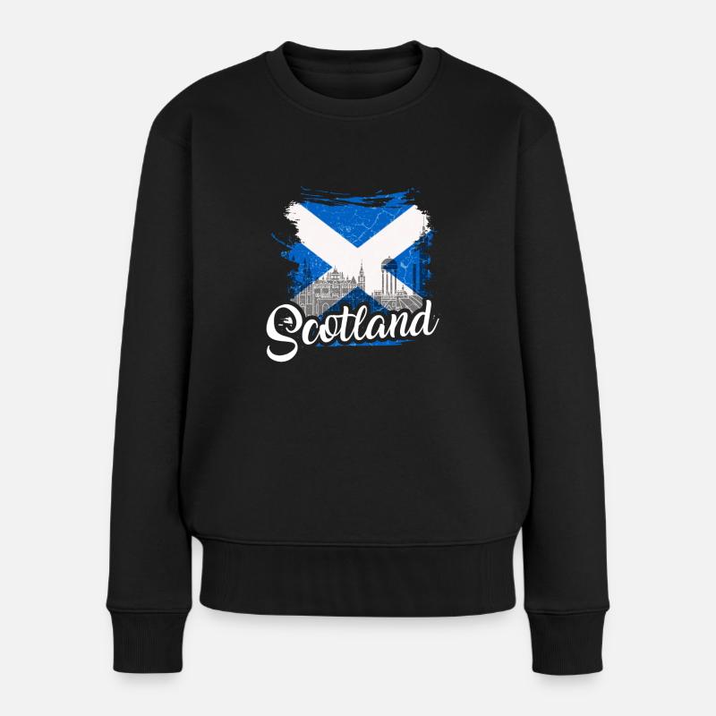 Schottland Flagge Schottisches Wappen Schotten - Frauen Premium Bio Pullover - Schwarz