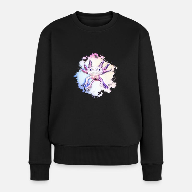 Axolotl - Frauen Premium Bio Pullover - Schwarz