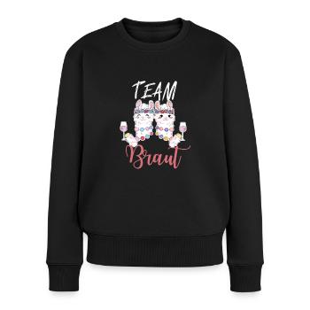 Damen Team Braut Lama Bachelorette-Party Geschenk - Frauen Premium Bio Pullover - Schwarz - Vorne - Julia (174cm)