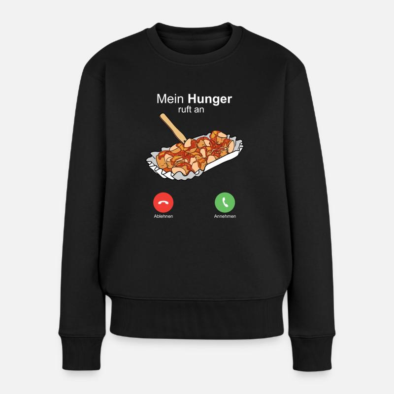 Currywurst Curry Wurst Bratwurst Berliner Ruhrpott - Frauen Premium Bio Pullover - Schwarz