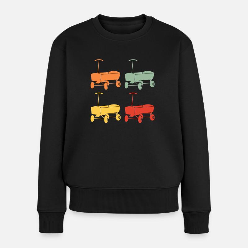 Boßeln Boßelwagen Retro Vintage Design Geschenk - Frauen Premium Bio Pullover - Schwarz