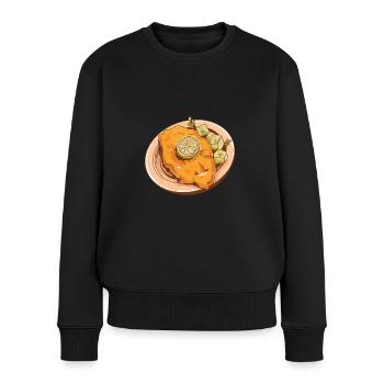 Wiener Schnitzel - Frauen Premium Bio Pullover - Schwarz - Vorne - Julia (174cm)
