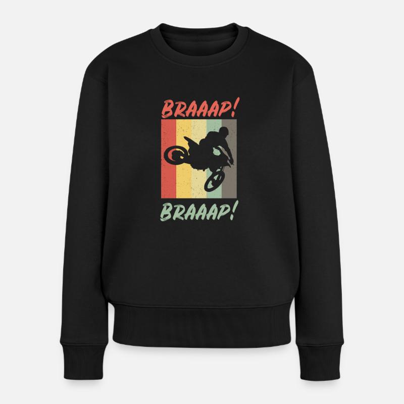 Retro Supercross MX Motocross - Frauen Premium Bio Pullover - Schwarz