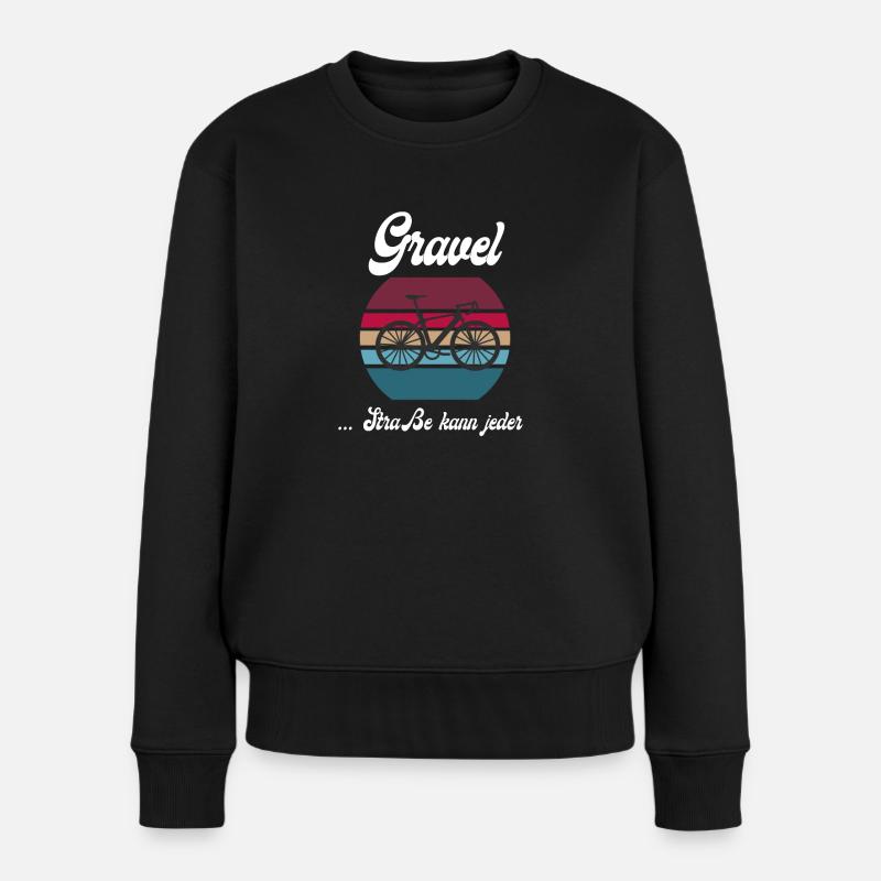 Gravel ...Straße kann jeder - Frauen Premium Bio Pullover - Schwarz