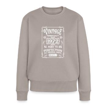 Birthday born in 1972 - Women's Premium Organic Jumper - taupe - Front - Julia (174cm)
