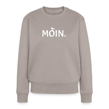 Moin Möwe Hamburg - Frauen Premium Bio Pullover - Taupe - Vorne - Julia (174cm)