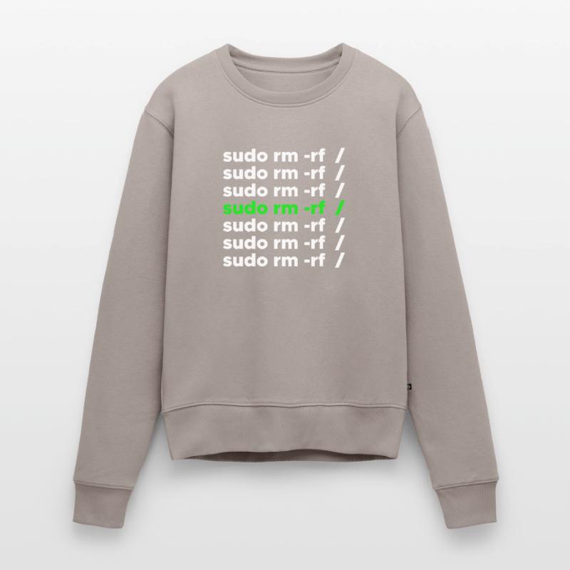 Linux geek sudo rm -rf nerd saying Women's Premium Organic Jumper