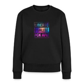 Liberté Égalité FCK AFD Shirt - Frauen Premium Bio Pullover - Schwarz - Vorne - Julia (174cm)