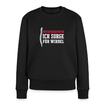 Physiotherapeutin Sorge Für Wirbel Physio - Frauen Premium Bio Pullover - Schwarz - Vorne - Julia (174cm)
