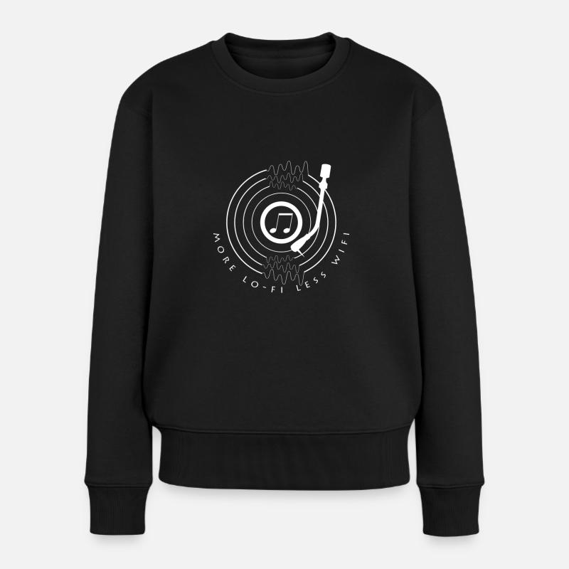 Lo-Fi Musik - Frauen Premium Bio Pullover - Schwarz