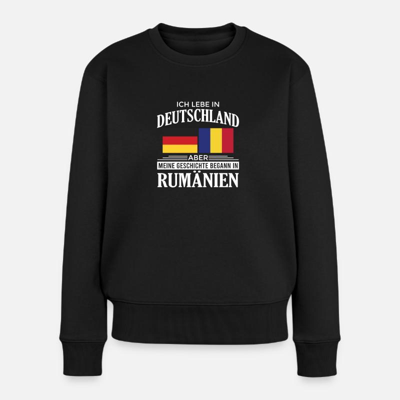 Geschichte Begann In Rumänien Heimat Rumäne - Frauen Premium Bio Pullover - Schwarz