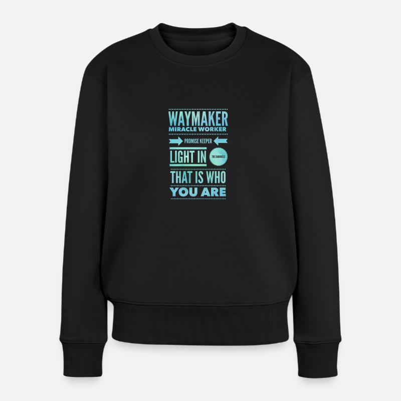 Waymaker & Christliche Kleidung - Frauen Premium Bio Pullover - Schwarz