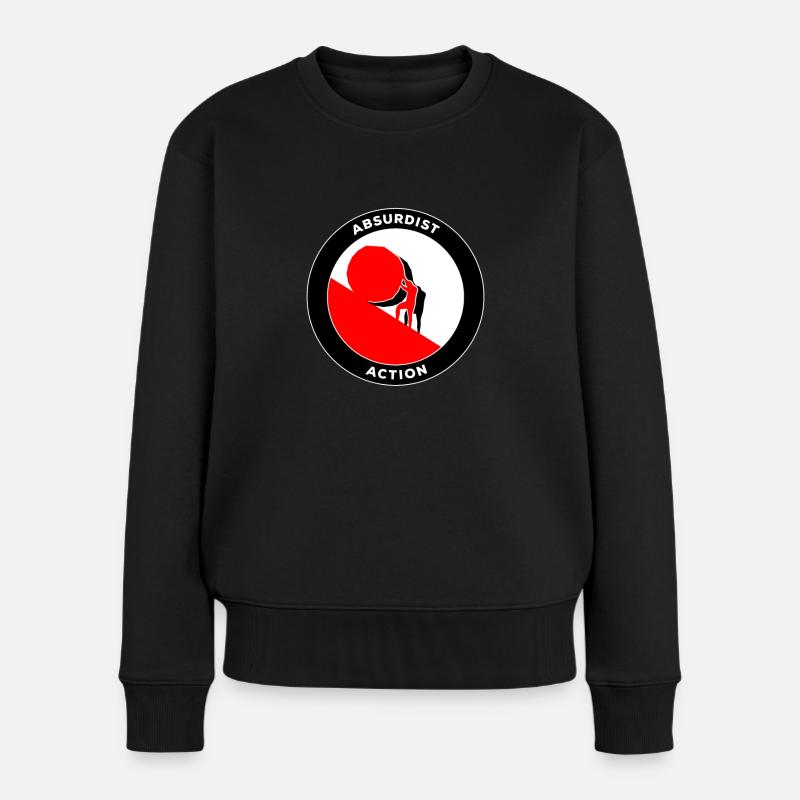 Sisyphos Absurd Absurdismus Philosophie Antifa - Frauen Premium Bio Pullover - Schwarz