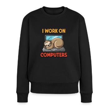 Computer Nerd Geek Programmierer nerd Herren - Frauen Premium Bio Pullover - Schwarz - Vorne - Julia (174cm)