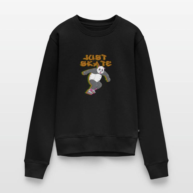 Einfach Skate Panda Inline Skating Rollerblading Geschenk Frauen Premium Bio Pullover