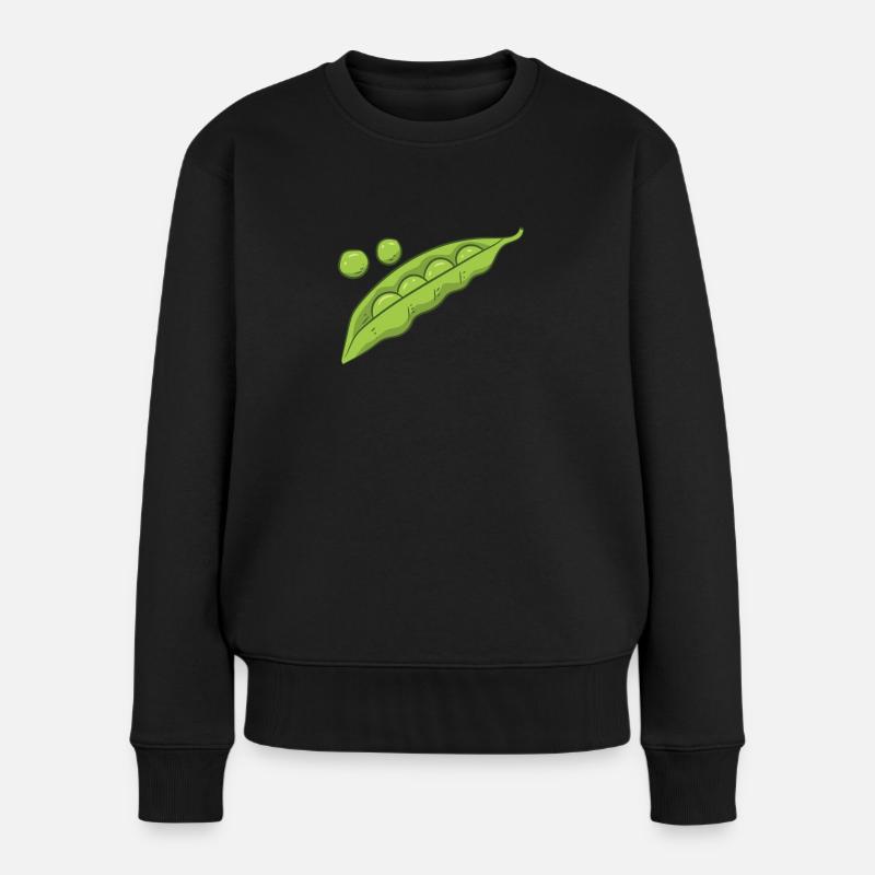 Erbsen Gemüse Geschenk Erbsen Kostüm - Frauen Premium Bio Pullover - Schwarz