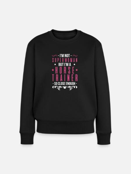 Superwoman Horse Entraîneur de cheval entraîneur - Pull Premium bio Femme - noir