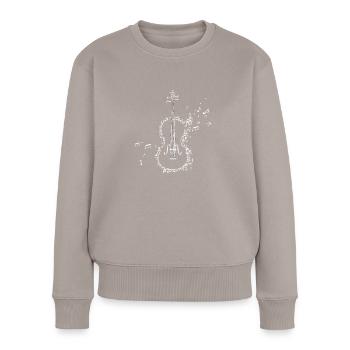 Musique de violon - Pull Premium bio Femme - taupe - Devant - Julia (174cm)