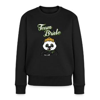 Fête de poule m. Panda, ours panda - Pull Premium bio Femme - noir - Devant - Julia (174cm)