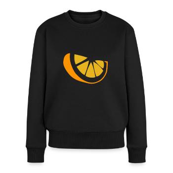 Orange - Frauen Premium Bio Pullover - Schwarz - Vorne - Julia (174cm)