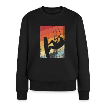 kitesurfing drachen drachen retro - Frauen Premium Bio Pullover - Schwarz - Vorne - Julia (174cm)