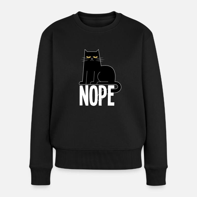 Lustige Nope Katze Maine Coon Perser Geschenk - Frauen Premium Bio Pullover - Schwarz