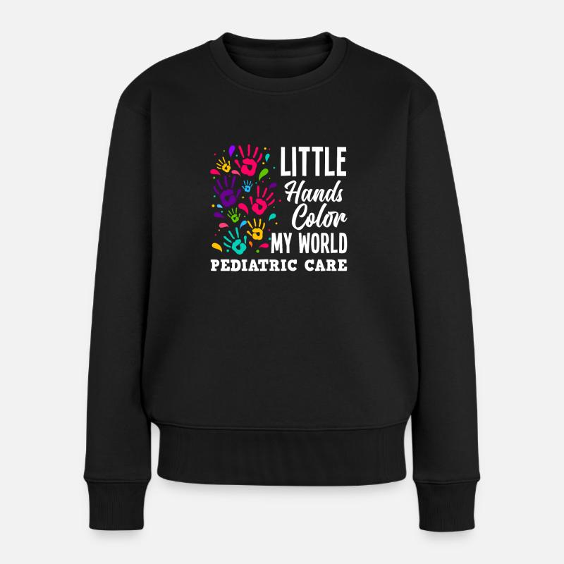 Kinderkrankenschwester Kinderkrankenpflegerin - Frauen Premium Bio Pullover - Schwarz