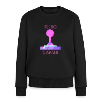 Cadeau vintage de jeux vidéo rétro - Pull Premium bio Femme - noir - Devant - Julia (174cm)