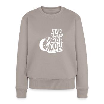 Hunde Liebe - Frauen Premium Bio Pullover - Taupe - Vorne - Julia (174cm)