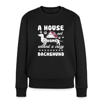 Dackelhaus ohne Dackel - Frauen Premium Bio Pullover - Schwarz - Vorne - Julia (174cm)