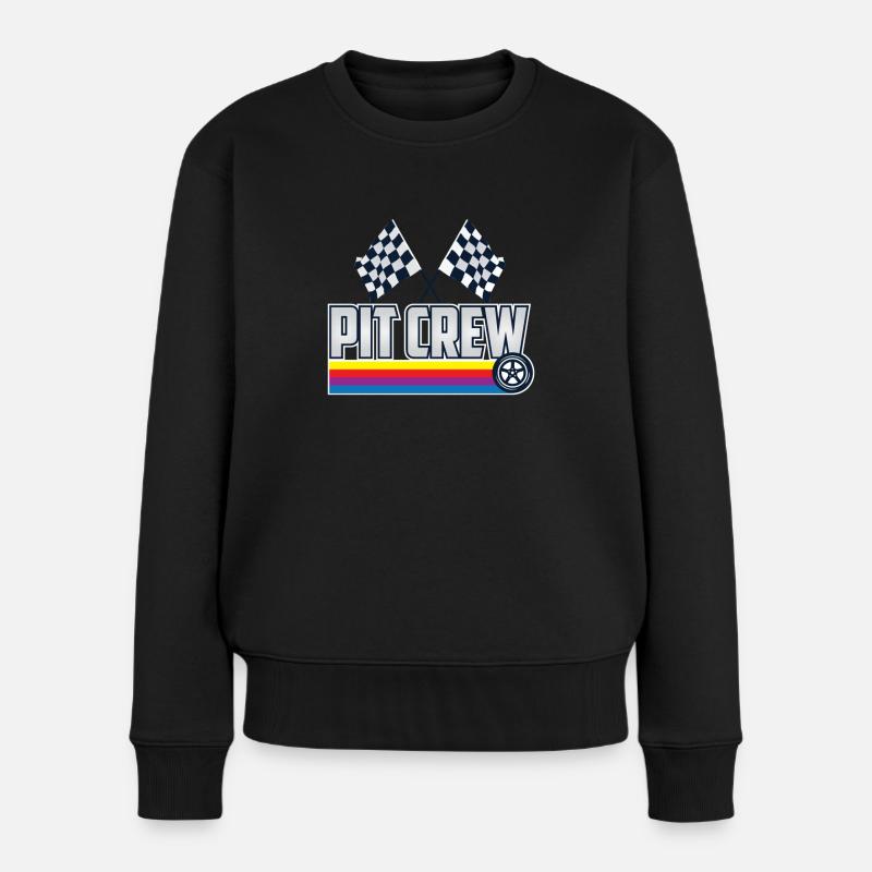 Pit Crew Racing Car Driver Gift Idea Pit Crew - Frauen Premium Bio Pullover - Schwarz