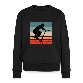 Scooter Roller Skater Tricks - Frauen Premium Bio Pullover - Schwarz - Vorne - Julia (174cm)