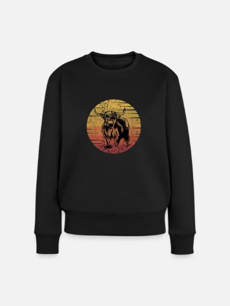 Bovin écossais des Hauts-Plateaux - Pull Premium bio Femme - noir