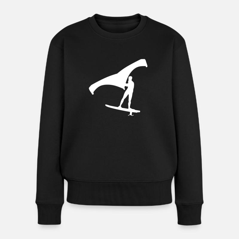 Wing Foilen - Frauen Premium Bio Pullover - Schwarz