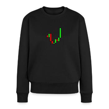 Trader - Frauen Premium Bio Pullover - Schwarz - Vorne - Julia (174cm)