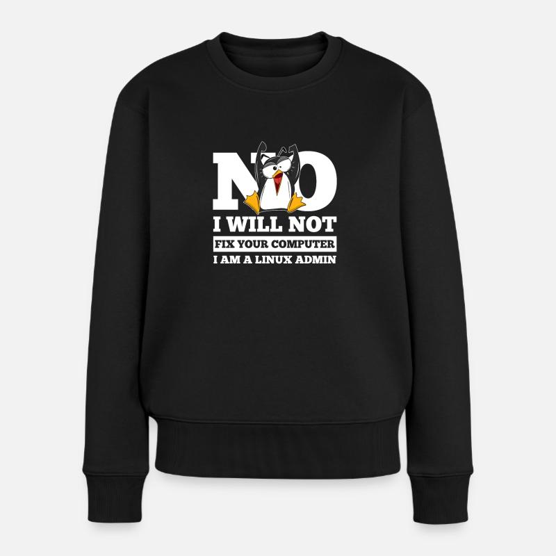 Correction de l'ordinateur Linux SysAdmin Hacker Coder Penguin - Pull Premium bio Femme - noir
