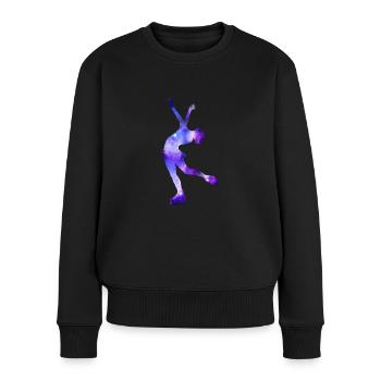Eiskunstlauf Geschenk Eiskunstläufer Mädchen - Frauen Premium Bio Pullover - Schwarz - Vorne - Julia (174cm)