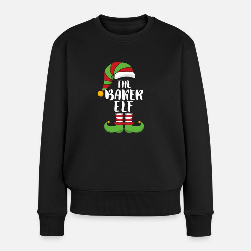 The Baker Elf - Baker Sous Chef Gift - Frauen Premium Bio Pullover - Schwarz