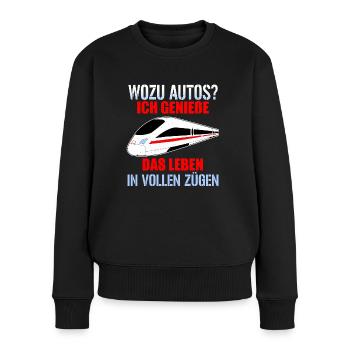 Ich Genieß Das Leben In Vollen Zügen - Frauen Premium Bio Pullover - Schwarz - Vorne - Julia (174cm)