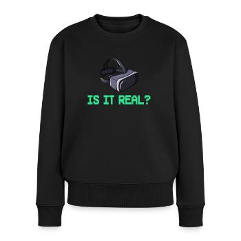 VR Virtual Reality Brille Virtuelle Realität - Frauen Premium Bio Pullover - Schwarz - Vorne - Julia (174cm)