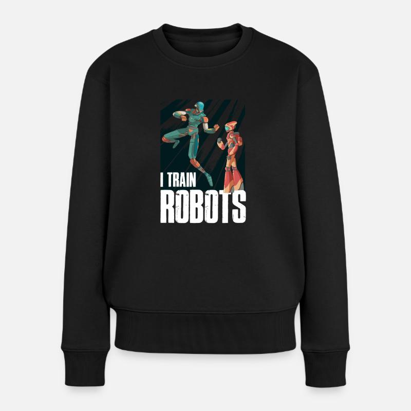 Roboter Robot Robotik Robotics Geschenk - Frauen Premium Bio Pullover - Schwarz